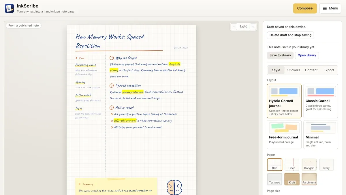 InkScribe product preview